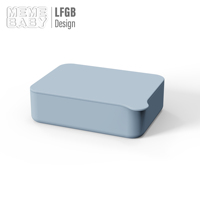 Boîte à lunch rectangulaire pour enfants en silicone de qualité alimentaire certifiée LFGB sans BPA avec couvercles en silicone, boîte à lunch crème