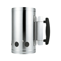 Allume-charbon compact Pinnovo, accessoire pour barbecue au charbon de bois qui fait brûler les charbons en moins de 15 minutes, idéal pour les grils plus petits