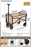 Chariot de camping pliable d'extérieur à quatre roues, chariot multifonctionnel pour le shopping et le camping avec personnalisation OEM