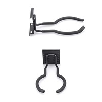 Support de fixation robuste à double crochet courbé en métal, flexible, amovible, multifonctionnel pour panneaux rainurés, outils de garage et de jardin