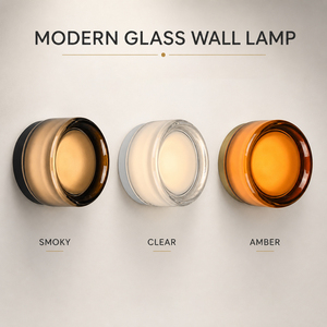Modern Glass LED <b>Wall</b> Lamp Round Indoor <b>Wall</b> Sconce Ø130mm Amber Clear Smoky Decorative <b>Light</b> for Hotel Bedroom Hallway Indoor - Product Image 6
