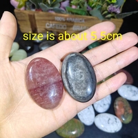 Pierre de paume en obsidienne argentée naturelle et matériaux mixtes, artisanat en quartz fraise pour la guérison, idéal pour les cadeaux - Prix de gros