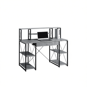 Scrivania per computer Amiel in metallo grigio 48 pollici x 24 pollici con ripiano per ufficio domestico - Product Image 1