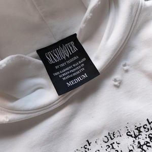 फ़ज़ी आराम ओ गर्दन रिबन कॉलर कस्टम लोगो ड्रॉप कंधे की बैगी फिट फर लंबी आस्तीन क्रॉकेट पल्लोवर पुरुषों के बुनाई स्वेटर - Product Image 6