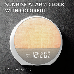 Réveil Lumineux Multicolore avec Sons Radio Coucher et <span class=keywords><strong>Lever</strong></span> de Soleil, Bruit Blanc, Lumières de Réveil pour Utilisation Extérieure, Horloge avec Affichage de l'<span class=keywords><strong>Heure</strong></span> - Product Image 2