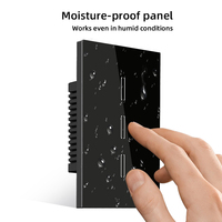 Interrupteur tactile intelligent Tuya WIFI 120V standard US, style carré, IP65, avec icônes, compatible avec la commande vocale via application