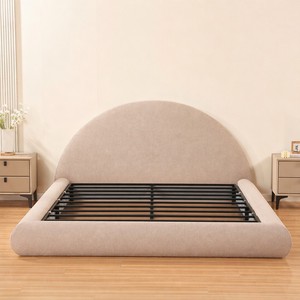 Brand New Rounded <strong>Headboard</strong> Thickened Side Rails Quiet Metal Slat Frame <strong>king</strong> <strong>Size</strong> <strong>Bed</strong> <strong>Headboard</strong> <strong>Bed</strong> Base <strong>Bed</strong> Frame Set - Product Image 1