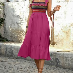 Vestido de Lino Nuevo OEM para Mujer, Estilo Casual de Verano, Largo Midi, con Bordado, en Oferta, Algodón Natural - Product Image 5