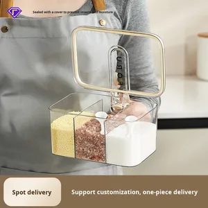 Cao cấp <span class=keywords><strong>3</strong></span>-trong-1 tiêm đúc bền vững nhà bếp gia vị lưu trữ Jar đặt nhựa rò rỉ bằng chứng hiện đại bàn ăn tổ chức - Product Image 3