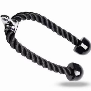 Câble en acier noir avec attache en nylon pour entraînement triceps, idéal pour la musculation à domicile ou en salle de sport - Product Image 1