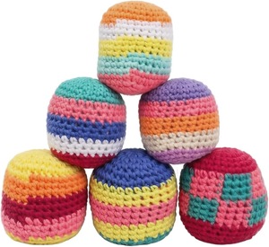 Disponibile: Divertente Footbag all'Uncinetto, Colori Assortiti, Palloni Morbidi Lavorati a Maglia per Bambini e Principianti - Product Image 2