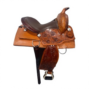 Silla de montar inglesa BS International de cuero genuino de búfalo marrón elegante, silla de carreras de madera, diseño superior cómodo y duradero - Product Image 5