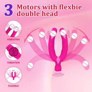 Consolador realista de doble extremo, consoladores vibradores flexibles, juego Anal lésbico de doble cara, estimulador del punto G, Juguetes sexuales, masturbadores - Product Image 3