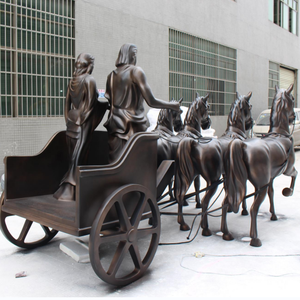 Estatua de Caballo de Resina de Alta Calidad Personalizada, Escultura de Carruaje Europeo Retro de Fibra de Vidrio en Venta - Product Image 5