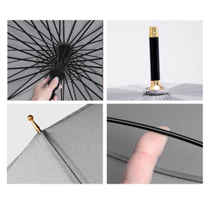 24k bán tự động kích thước lớn thẳng mưa ô logo tùy chỉnh quảng cáo <span class=keywords><strong>Windproof</strong></span> kinh doanh Golf ô với da xử lý - Product Image 5