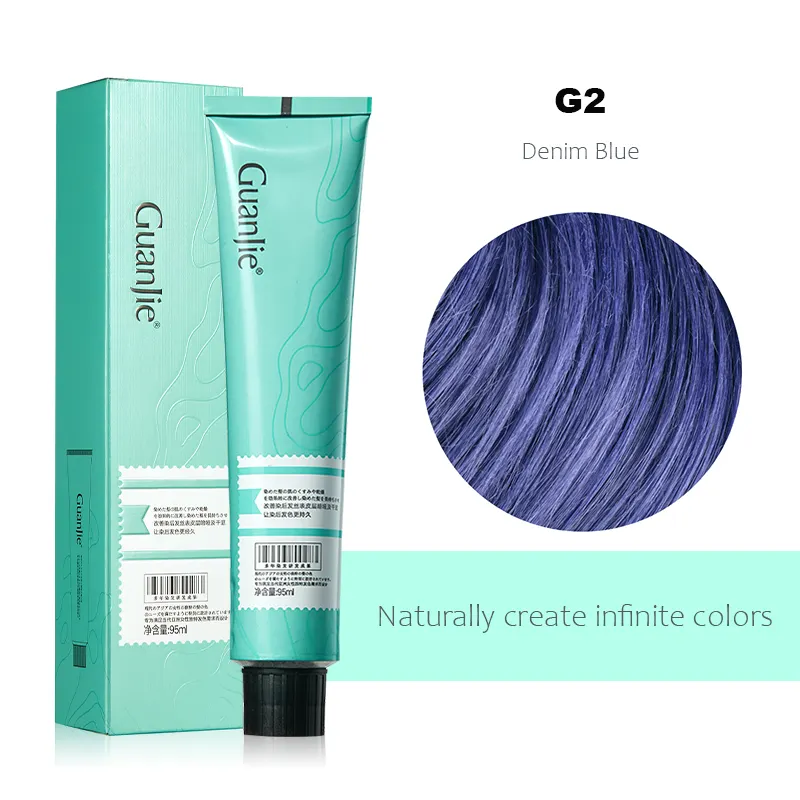 G2 Denim Blue 56 Farben Glitter Permanent Nou rishing Organic Haarfarbe Design Creme Diagramm Haar färbemittel