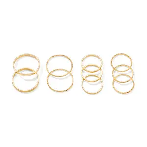 R-037 Novo Conjunto de Dez Peças de Design Clássico Anéis de Dedo Mulheres Homens Chapeamento de Ouro Projetos do Anel Para O Presente