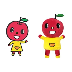 Design seu próprio brinquedo de pelúcia, brinquedo de pelúcia personalizado corporativo apple frutas personalização oem