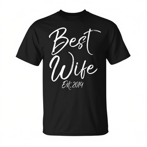 T-shirt Best Wife Est 2019 pour femmes, cadeau de mariage de la part de son mari - Product Image 2