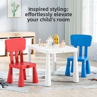 Ensemble chaise et table pour enfants, moderne et simple, sûr et durable, avec dossier en plastique, pour utilisation en salle de sport