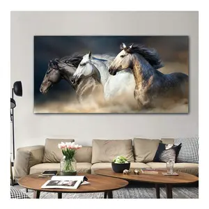 Laufen drei Pferde Leinwand Malerei Tierbilder Modernes Haus Wandbild Wohnzimmer Hotel Dekoration Cuadros Wand kunst