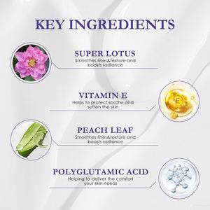 Natural Super Lotus vitamina E hoja de melocotón ácido poliglutámico antienvejecimiento reafirmante cara hidratante blanqueamiento crema facial - Product Image 5