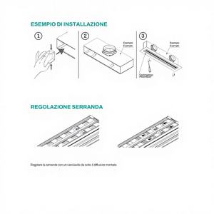 Difusor Lineal Retráctil Ajustable Tecnosystemi, Rejilla de Aluminio de 2 Ranuras, Diseño Minimalista, Hecho en Italia - Product Image 1