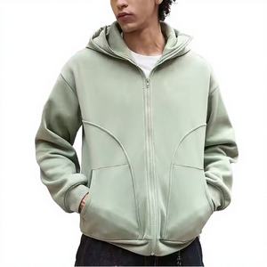 Sudadera con Capucha para Hombre, Gruesa, 100% Algodón, Transpirable, Impermeable, Diseño de Pasamontañas, Cierre Completo, Hombros Caídos, Venta al Por Mayor - Product Image 2