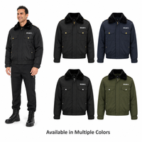 Blouson d'hiver isolé de sécurité avec col en fourrure amovible, uniforme de service pour la garde, la patrouille, le contrôle aux passages et la sécurité au poste de contrôle