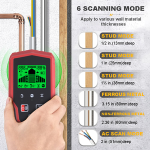 6 in 1 layar LCD besar Harga Murah Stud Finder dinding elektronik kawat Finder pemindai detektor logam - Product Image 3