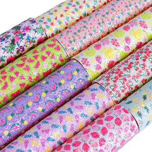 Miễn phí Mẫu sáng bóng chống mài mòn thân thiện với môi hữu cơ PU dưa hấu dâu tây in dày lát long lanh Twill vải Chunky - Product Image 3