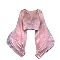 Chemisiers élégants en mousseline transparente à manches longues pour femmes, coupe ample, devant ouvert, pour le bureau, automne, décontracté, vêtement d'extérieur
