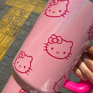 Stock Wholesale 40oz Pink Kawaii Insulated Water Bottle Stainless Steel Tumbler Outdoor Travel Mug Car <b>Cup</b> <b>with</b> <b>lid</b> and straw - Product Image 3