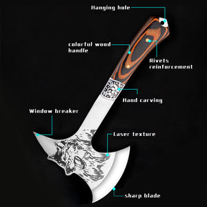 Vente chaude loup grain multi extérieur tactique camping hache survie chasse outil extérieur tactique chasse manche en bois hache outil - Product Image 2