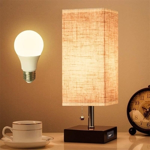 Modern Simple Nordic Design Iron Body Dimmable <strong>Neutral</strong> White Light 2 USB Ports Bedside Table <strong>Lamp</strong> for Bedroom Use - Product Image 1