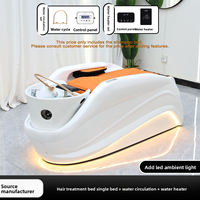 Chaise de shampooing inclinable pour salon de beauté et de coiffure Chuque, hydrothérapie de la tête, massage électrique, cuir, design imperméable