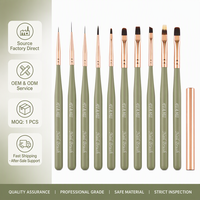 Pinceau à ongles ovale haut de gamme, manche en bois, poils en nylon extra fins, fournitures professionnelles pour la manucure en salon