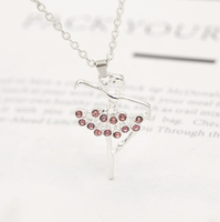Nouveau Collier de Danseuse en Acier Inoxydable pour Filles, Pendentif Ballerine en Strass, Vente en Gros 2026
