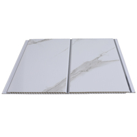 Plafond en PVC super blanc de 25cm de large avec ligne argentée pour salle de bain intérieure et panneau de plafond en bois à deux rainures
