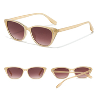 Lunettes de soleil tendance DL Small Frame Retro Cat Eye UV400, légères, avec verres en PC dégradés colorés