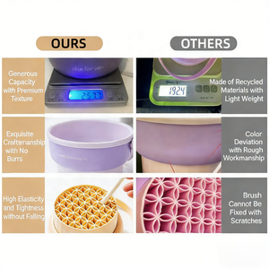 Elegante Organizador 3 en 1 de Silicona para Brochas de Maquillaje y Esponjas Cosméticas, Soporte Desmontable para Limpieza y Secado de Herramientas de Belleza - Product Image 2