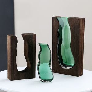 Nordic Pastoral Style <b>Log</b> Cabin-inspired Glass Vase - Product Image 5