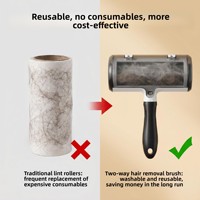 Rouleau dépoussiérant carré en plastique pour animaux de compagnie, anti-poils et anti-statique, pour canapé et vêtements (Modèle Cm009)