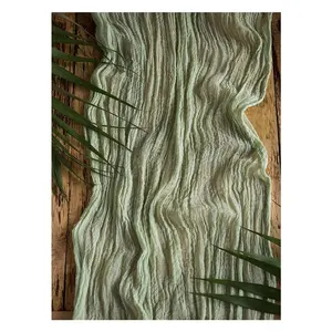 Шалфей зеленая Марля скатерть широкая деревенская Сырная Ткань Скатерть хлопчатобумажные скатерти для свадьбы
