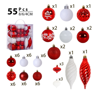 SHUANGYUAN Luxury Artificial Handpainted Plastic <strong>Christmas</strong> Baubles Set-Personalized Red <strong>Christmas</strong> <strong>Tree</strong> Ornaments Party Supplies - Product Image 2