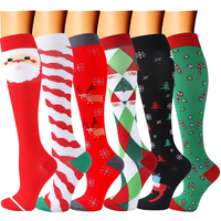 Chaussettes de sport amusantes pour femmes et hommes, chaussettes de compression pour Halloween, Noël, vacances, course à pied