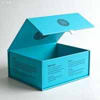 Hochwertige Maßgefertigte Blaue Faltbare Personalisierte Verpackung Karton Starre Box Kleidung Geschenkbox Verpackung Luxus-Verpackungsbox