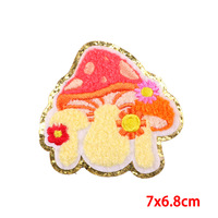 Patchs thermocollants 3D en feutre chenille motif lettres fleur dessin animé pour vêtements DIY