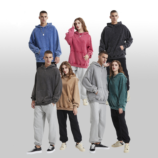 Custom Design Vintage Pullover Sweatshirt Hoodie Loose Washed Wholesale Blank Tie Dye Men's Streetwear Hoodie
