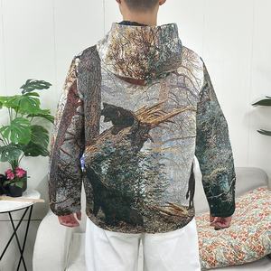 快速定制设计连帽衣领男士套头衫连帽编织挂毯连帽 - Product Image 2